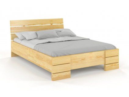 Posteľ z masívu borovice Sandemo High s úložným priestorom  (Farba Prírodná, Rozmer postele 200 x 200 cm)