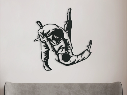 Drevená nálepka Judo (Farba obrazu Sivá, Rozmer obrazu 24,5 x 22,5 cm)