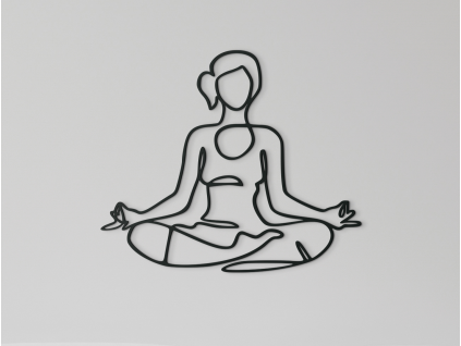 Drevená nálepka na stenu Meditácia (Farba obrazu Sivá, Rozmer obrazu 22,5 x 19,5 cm)