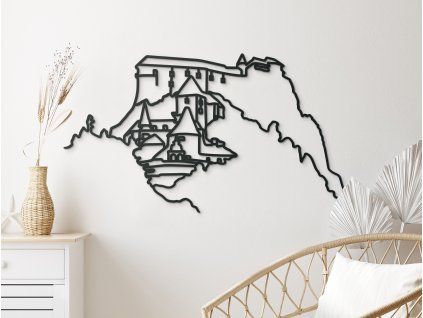 Moderný obraz Oravský hrad - line art
