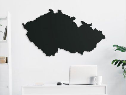 Mapa ČR na stenu (Farba obrazu Sivá, Rozmer obrazu 25,5 x 45,5 cm)