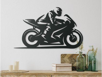 Dizajnový obraz Motorkár (Farba obrazu Sivá, Rozmer obrazu 18,5 x 31 cm)