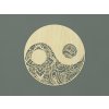 Drevená nálepka Jin-jang (Farba obrazu Prírodná)