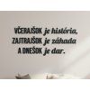 Motivačný citát Včerajšok je história, zajtrajšok je záhada